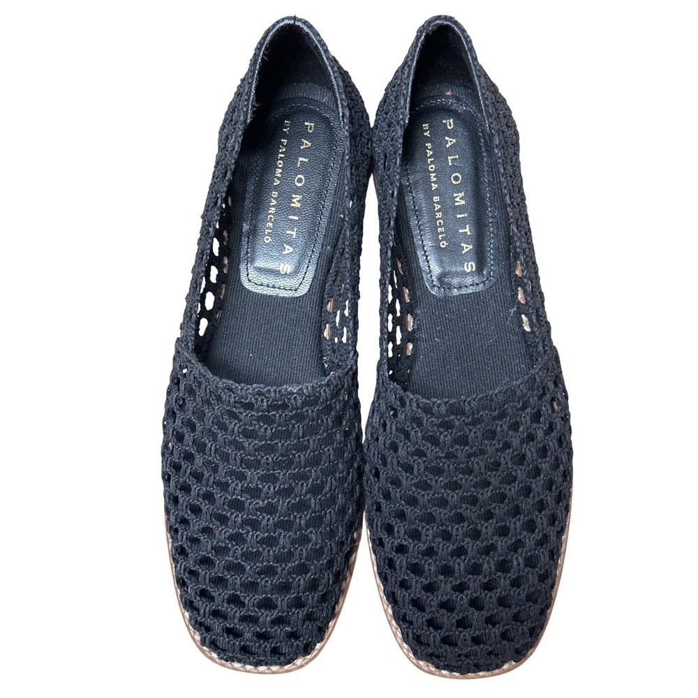 Palomitas Paloma Barceló Black Woven Mesh Ballet Flats Fisherman EU 38 - Picture 4 of 7